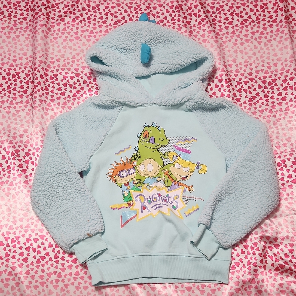 Kids Nickelodeon and Rugrats apparel Fuzzy Dino Hoodie  Small 6-6x